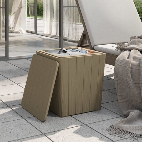 Tuintafel met afneembaar deksel polypropeen lichtbruin 3