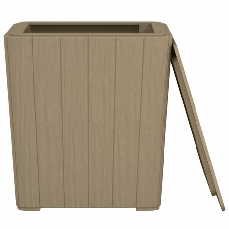 Tuintafel met afneembaar deksel polypropeen lichtbruin 4