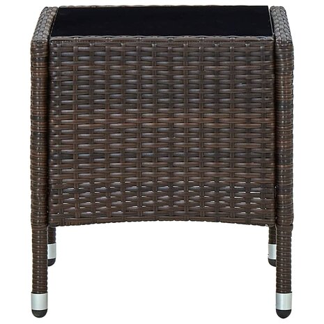 Tuintafel 40x40x45 cm poly rattan bruin 3