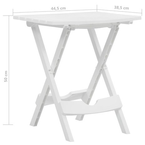 Tuintafel inklapbaar 44,5x38,5x50 cm wit 7