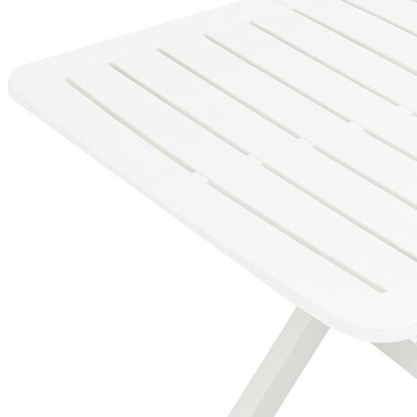 Tuintafel inklapbaar 79x72x70 cm kunststof wit  5