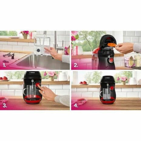 Capsule Koffiemachine BOSCH TAS103E Zwart rouge 1400 W 700 ml 6