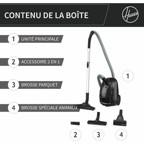 Stofzuiger Hoover HE120PET 011 Zwart Grijs 700 W 2