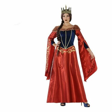 Kostuums voor Volwassenen 113916 Rood Marineblauw Middeleeuwse Koningin - Maat: M/L - Maat: M/L 1