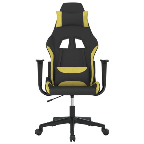 Massage gamestoel stof zwart en lichtgroen 3