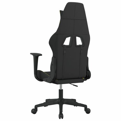 Massage gamestoel stof zwart en lichtgroen 5