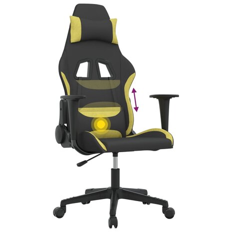 Massage gamestoel stof zwart en lichtgroen 7