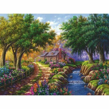 Puzzel Ravensburger Cottage By The River 2