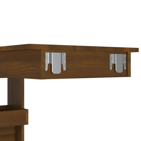 Bartafel wandgemonteerd 102x45x103,5 cm bewerkt hout bruineiken 8