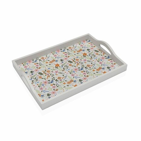 Dienblad Versa Hout MDF 24 x 4,5 x 34 cm Blommor 1