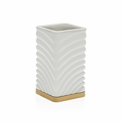 Tandenborstelhouder Versa Wit Keramisch Bamboe 1