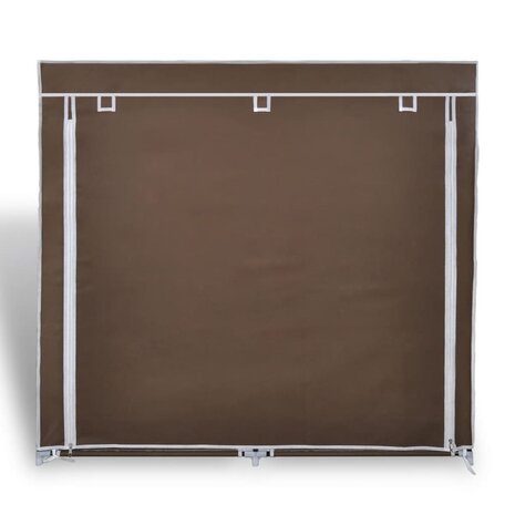 Schoenenkast met hoes 115x28x110 stof bruin  3