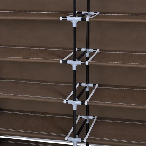 Schoenenkast met hoes 115x28x110 stof bruin  6