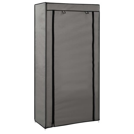Schoenenkast met hoes 58x28x106 cm stof grijs 1
