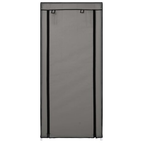 Schoenenkast met hoes 58x28x106 cm stof grijs 4