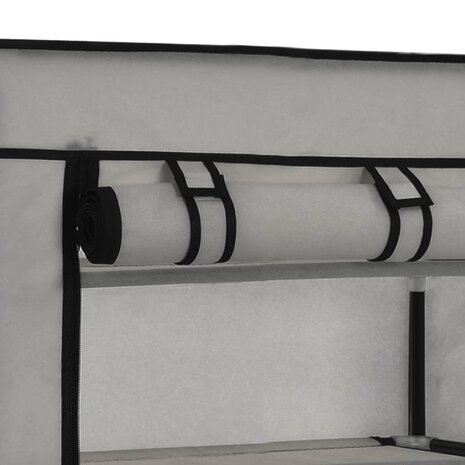 Schoenenkast met hoes 58x28x106 cm stof grijs 6