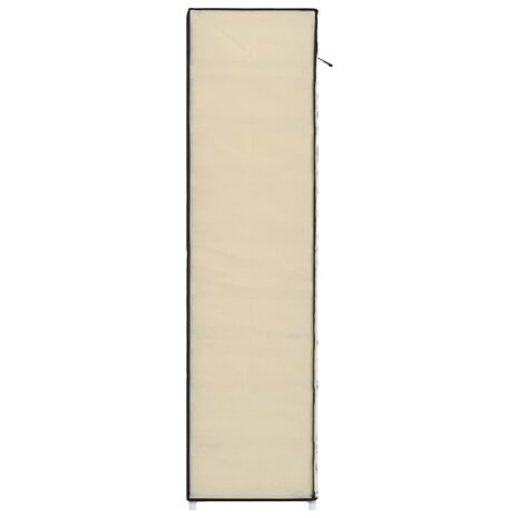 Schoenenkast met hoes 115x28x110 cm stof crème 6
