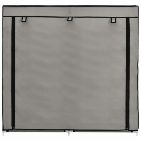Schoenenkast met hoes 115x28x110 cm stof grijs 4