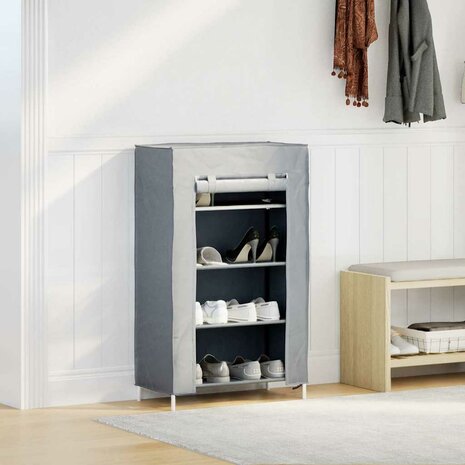 Schoenenkast 60,5x30x97 cm vliesvlies grijs 3