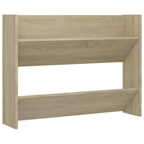 Wandschoenenkast 80x18x60 cm bewerkt hout sonoma eikenkleurig 2
