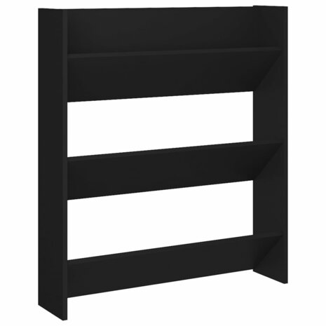 Wandschoenenkast 80x18x90 cm bewerkt hout zwart 2