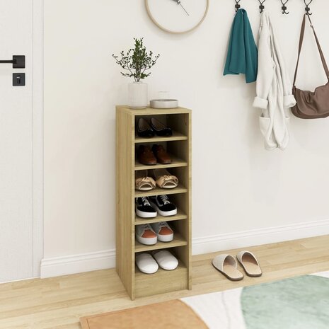 Schoenenkast 31,5x35x90 cm bewerkt hout sonoma eikenkleurig 5