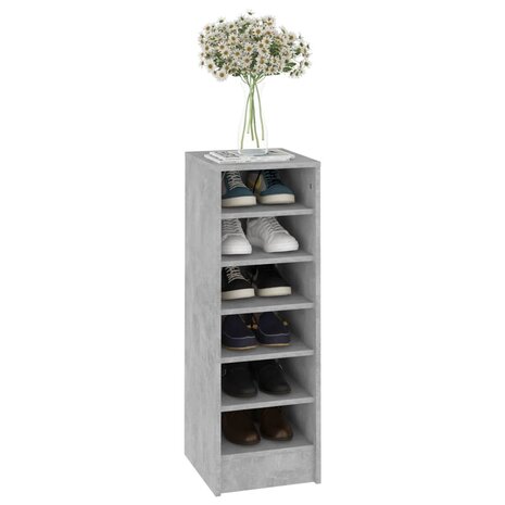 Schoenenkast 31,5x35x90 cm bewerkt hout betongrijs 6