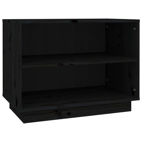 Schoenenkast 60x34x45 cm massief grenenhout zwart 2