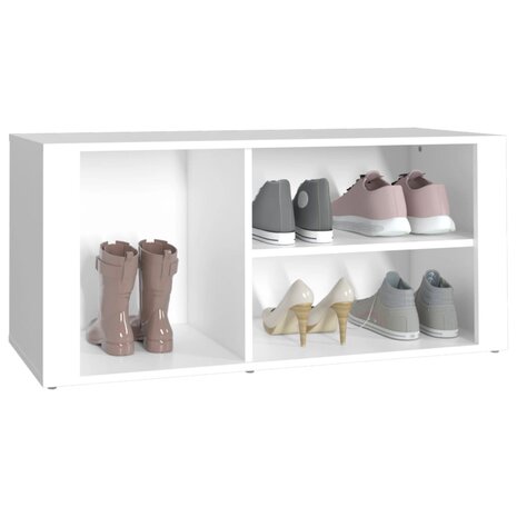 Schoenenkast 100x35x45 cm bewerkt hout wit 4