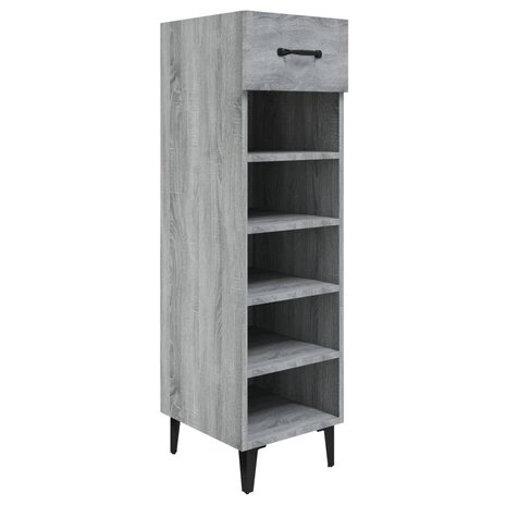 Schoenenkast 30x35x105 cm bewerkt hout grijs sonoma eikenkleur 2