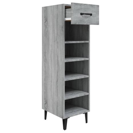 Schoenenkast 30x35x105 cm bewerkt hout grijs sonoma eikenkleur 3