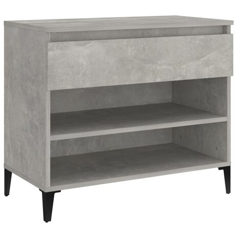 Schoenenkast 70x36x60 cm bewerkt hout betongrijs 2