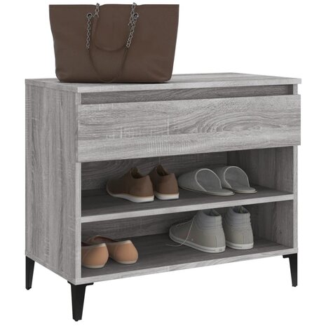 Schoenenkast 70x36x60 cm bewerkt hout sonoma grijs 4