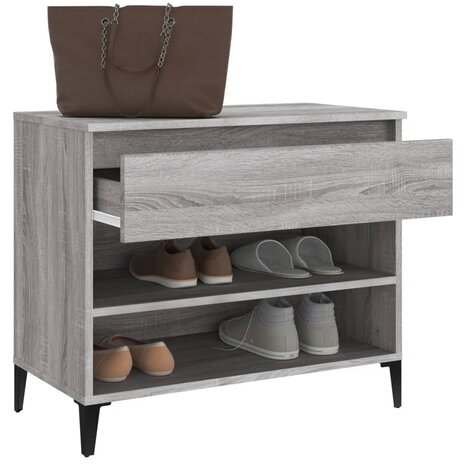Schoenenkast 70x36x60 cm bewerkt hout sonoma grijs 5