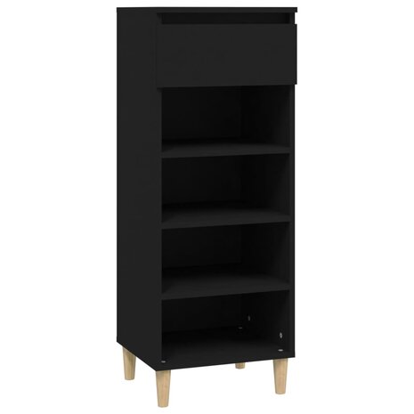 Schoenenkast 40x36x105 cm bewerkt hout zwart 2