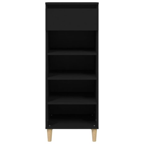 Schoenenkast 40x36x105 cm bewerkt hout zwart 3