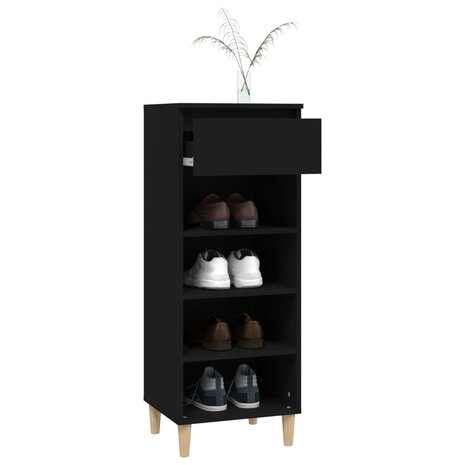 Schoenenkast 40x36x105 cm bewerkt hout zwart 7