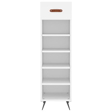 Schoenenkast 30x35x105 cm bewerkt hout wit 4