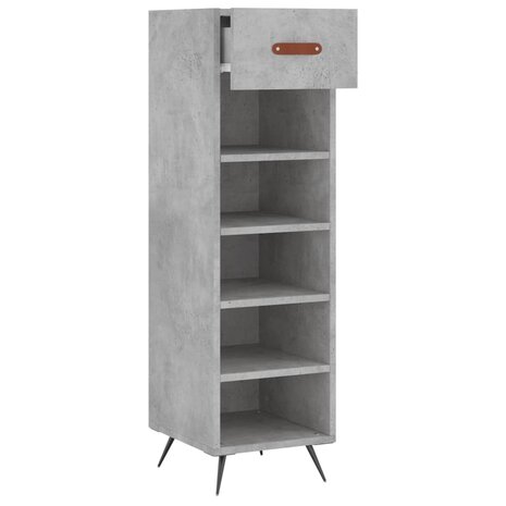 Schoenenkast 30x35x105 cm bewerkt hout betongrijs 3