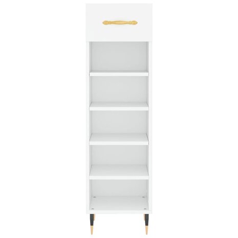 Schoenenkast 30x35x105 cm bewerkt hout wit 6