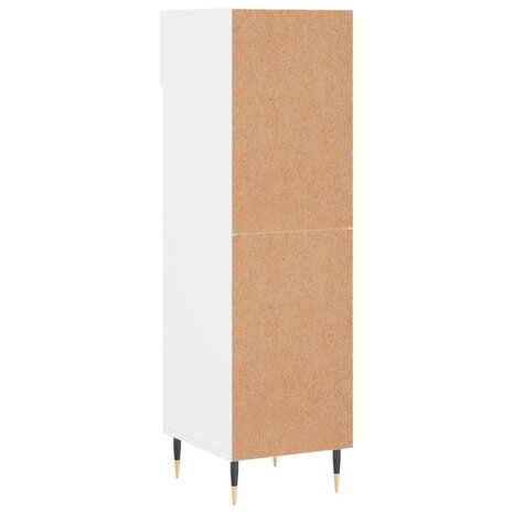 Schoenenkast 30x35x105 cm bewerkt hout hoogglans wit 8