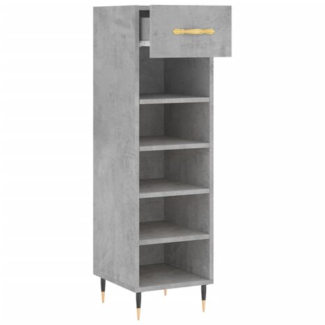 Schoenenkast 30x35x105 cm bewerkt hout betongrijs 5