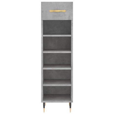Schoenenkast 30x35x105 cm bewerkt hout betongrijs 6