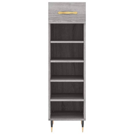 Schoenenkast 30x35x105 cm bewerkt hout grijs sonoma eikenkleur 6