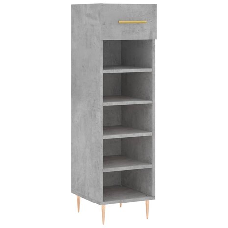 Schoenenkast 30x35x105 cm bewerkt hout betongrijs 2