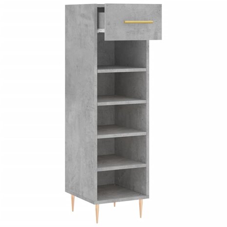 Schoenenkast 30x35x105 cm bewerkt hout betongrijs 5