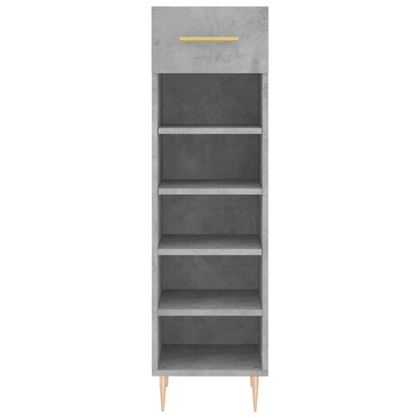 Schoenenkast 30x35x105 cm bewerkt hout betongrijs 6