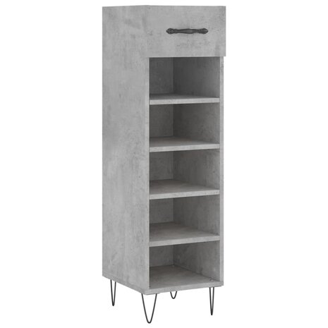 Schoenenkast 30x35x105 cm bewerkt hout betongrijs 2