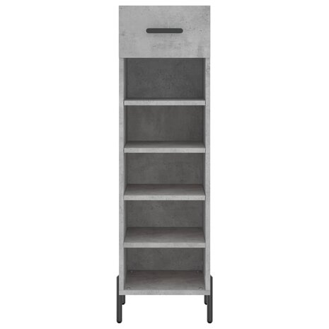 Schoenenkast 30x35x105 cm bewerkt hout betongrijs 6
