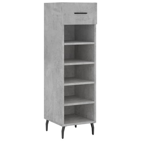 Schoenenkast 30x35x105 cm bewerkt hout betongrijs 2